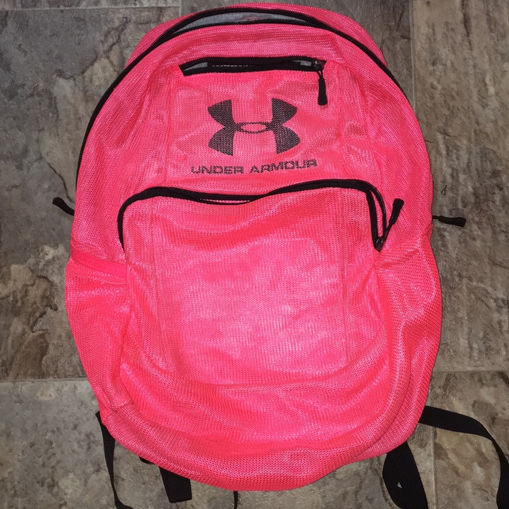 Pink mesh backpack